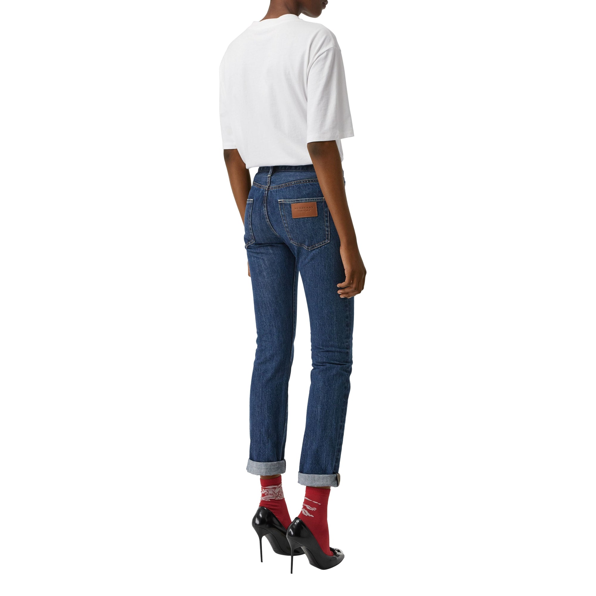 WHITE/BLACK T-shirt en coton avec logo d'archive brodé
