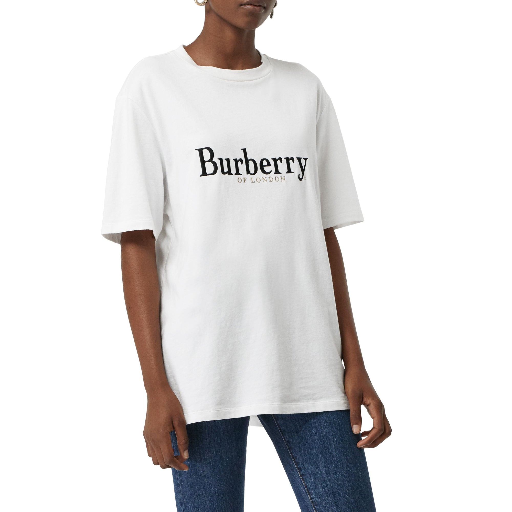 WHITE/BLACK T-shirt en coton avec logo d'archive brodé
