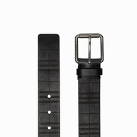 BLACK Ceinture en cuir à motif check perforé