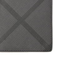 CHARCOAL/BLACK Portefeuille continental en cuir et London check