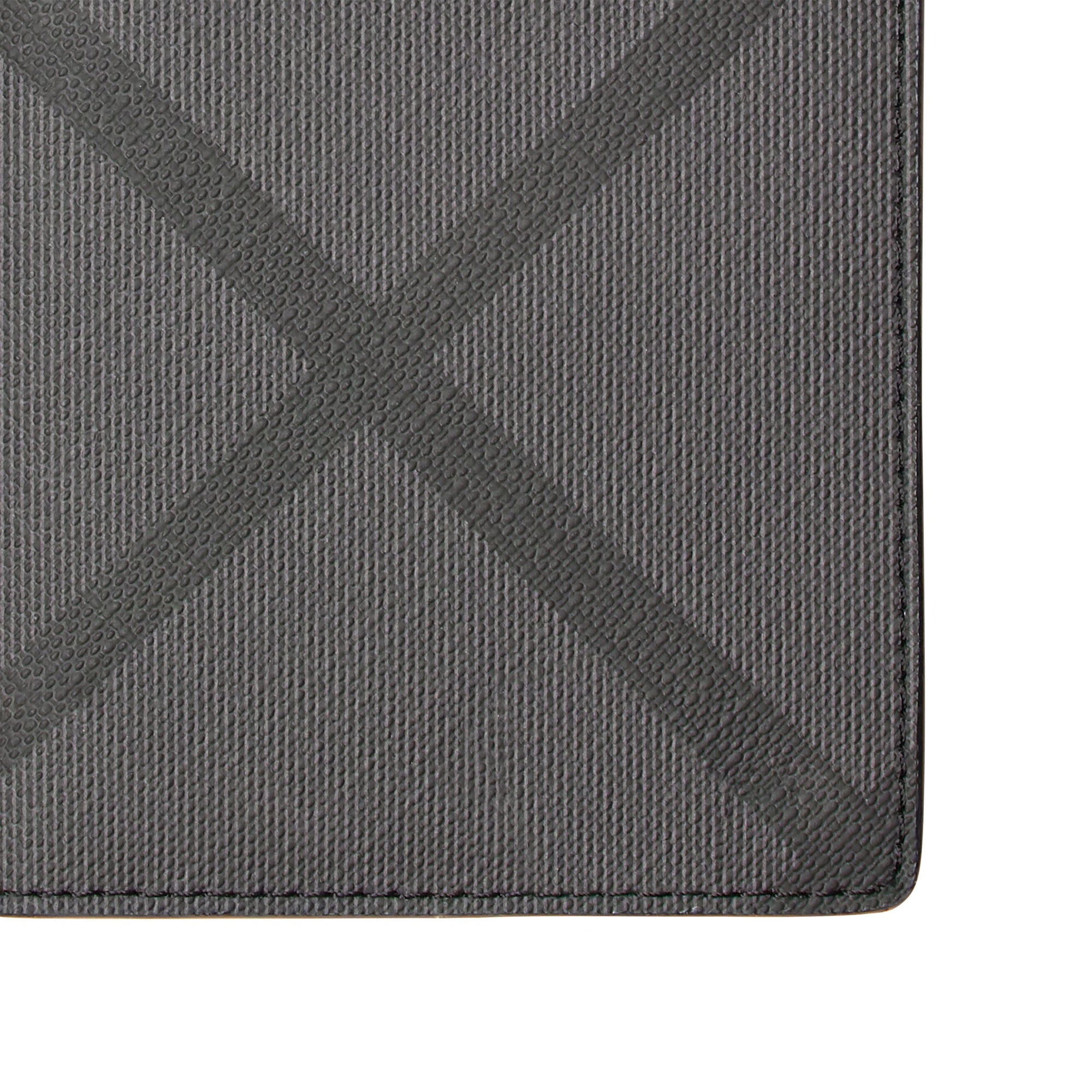 CHARCOAL/BLACK Portefeuille continental en cuir et London check