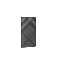 CHARCOAL/BLACK Portefeuille continental en cuir et London check