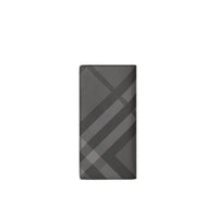 CHARCOAL/BLACK Portefeuille continental en cuir et London check