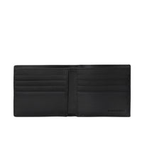 NAVY/BLACK Portefeuille à rabat multidevise en cuir et tissu London check