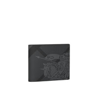 CHARCOAL/BLACK Portefeuille à rabat multidevise à motif London check et emblème du Cavalier
