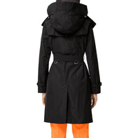 Trench-coat en taffetas à capuche amovible - Noir