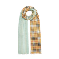 LIGHT MINT Écharpe en laine et soie à motif Vintage check et color-block