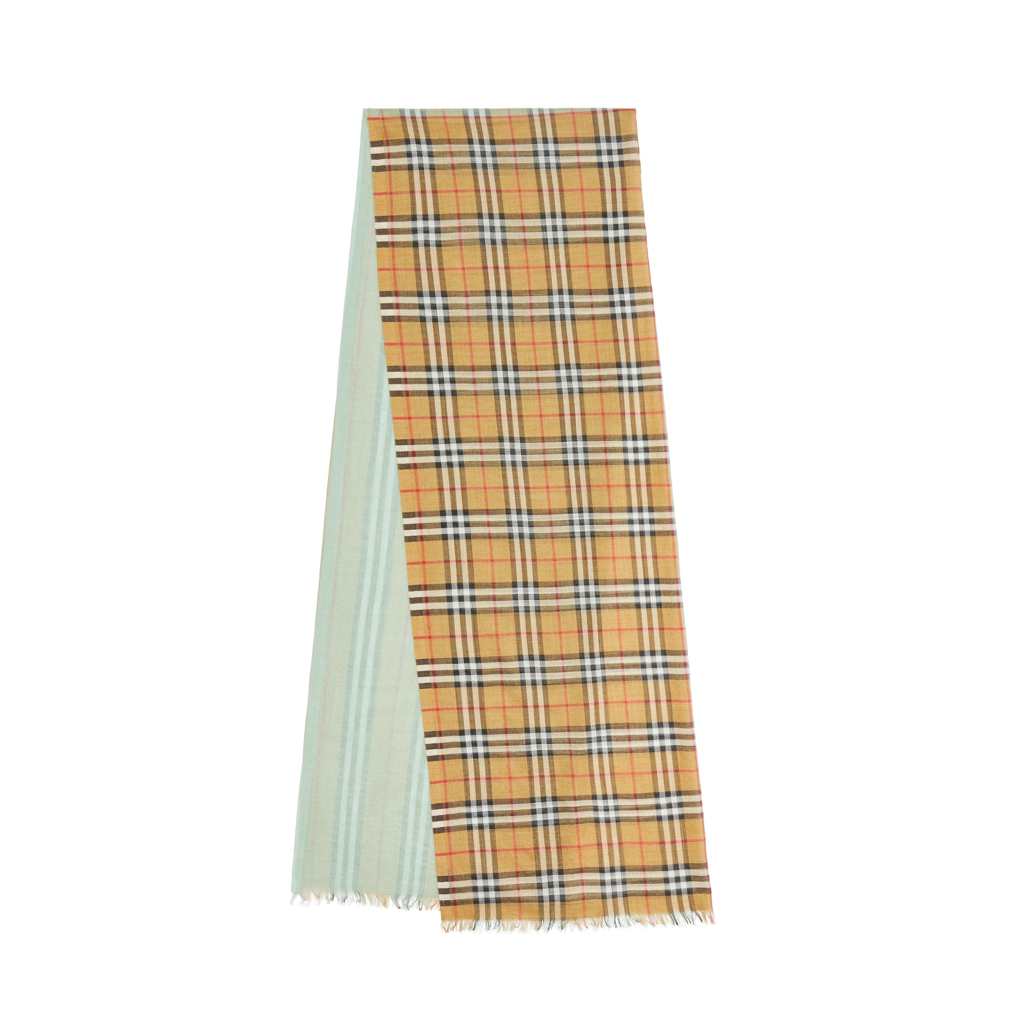 LIGHT MINT Écharpe en laine et soie à motif Vintage check et color-block