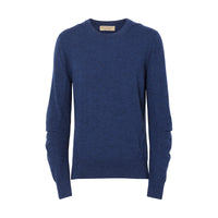 STORM BLUE Pull en laine mérinos avec détails en maille côtelée