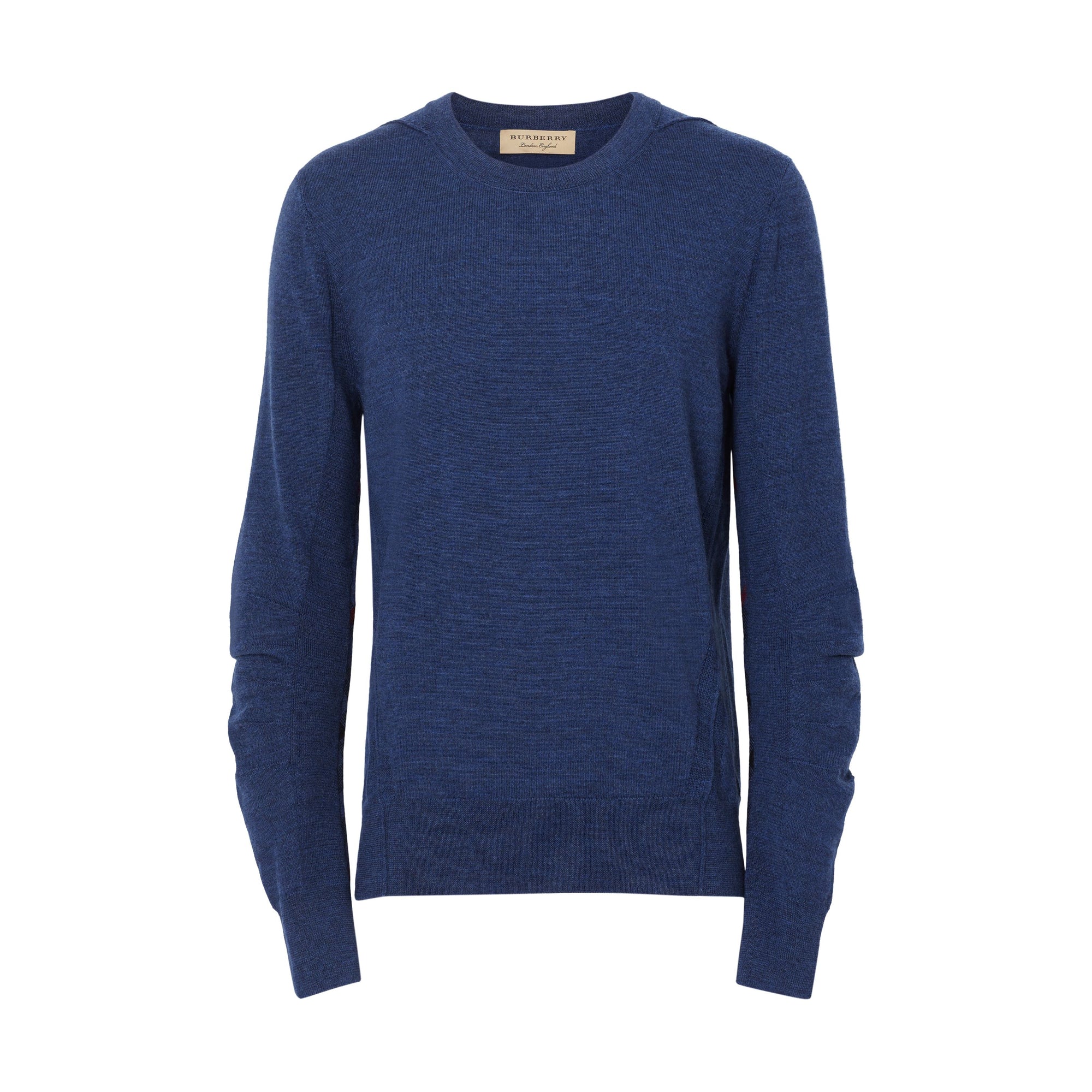 STORM BLUE Pull en laine mérinos avec détails en maille côtelée