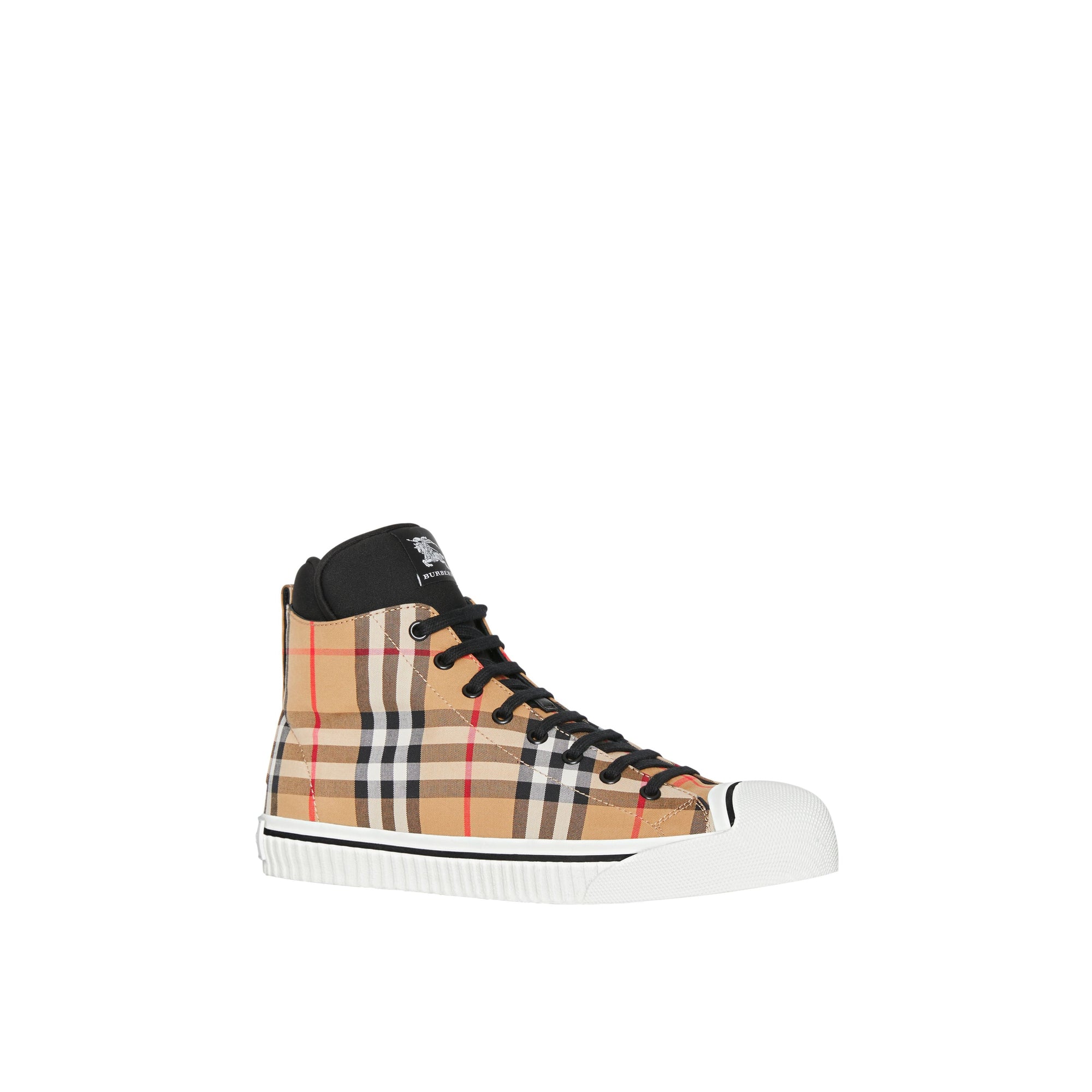 ANTIQUE YELLOW Sneakers montantes à motif Vintage check