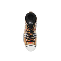 ANTIQUE YELLOW Sneakers montantes à motif Vintage check