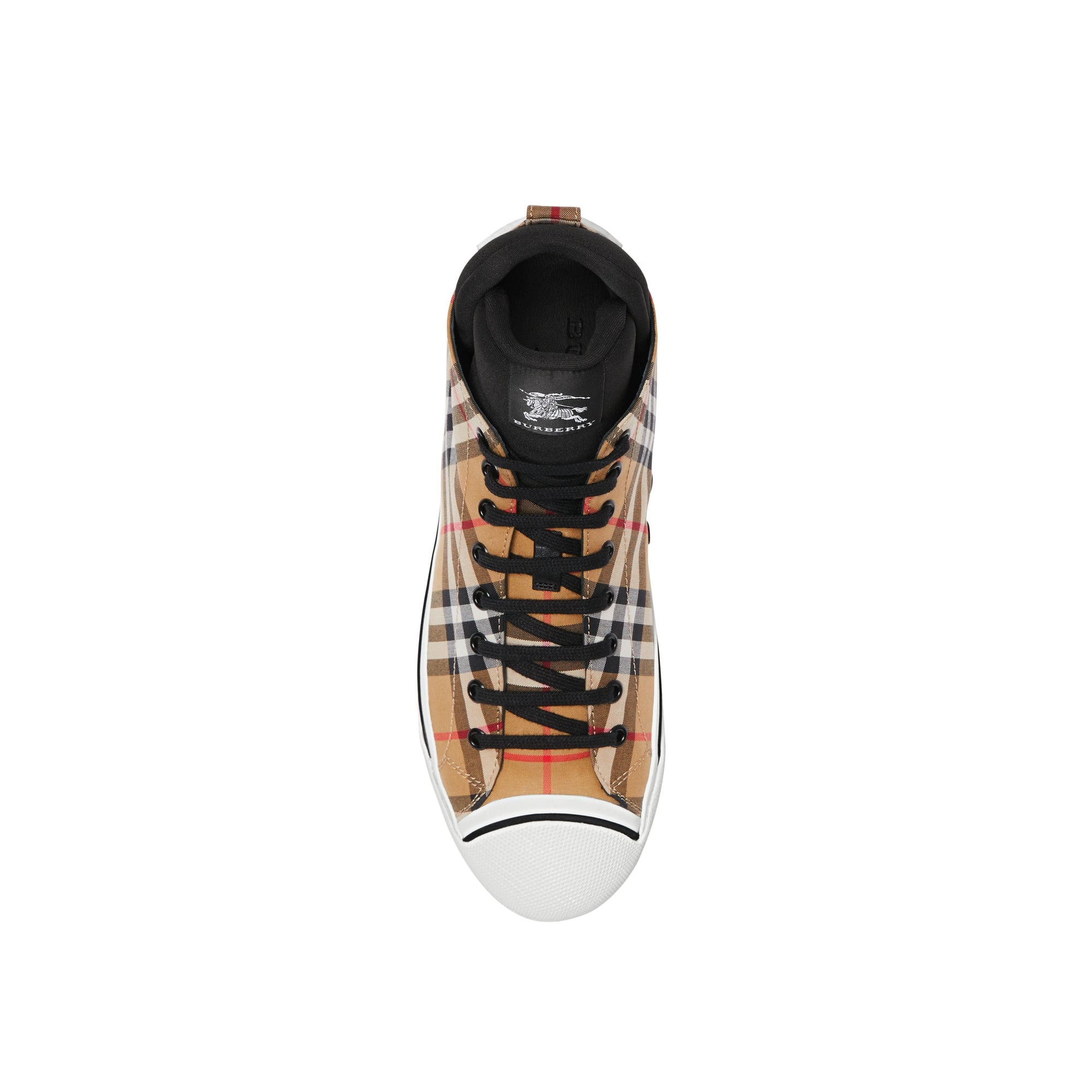 ANTIQUE YELLOW Sneakers montantes à motif Vintage check