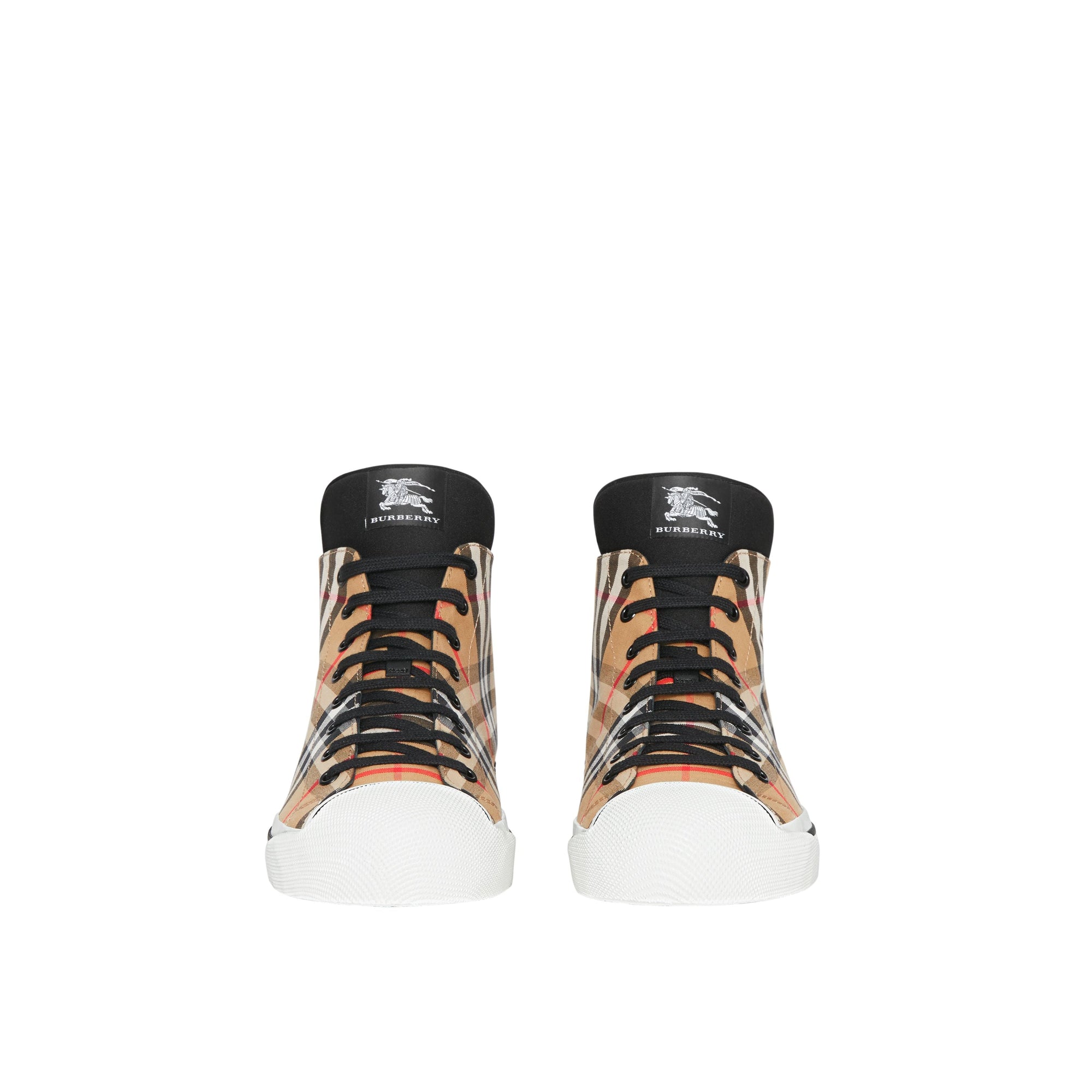 ANTIQUE YELLOW Sneakers montantes à motif Vintage check