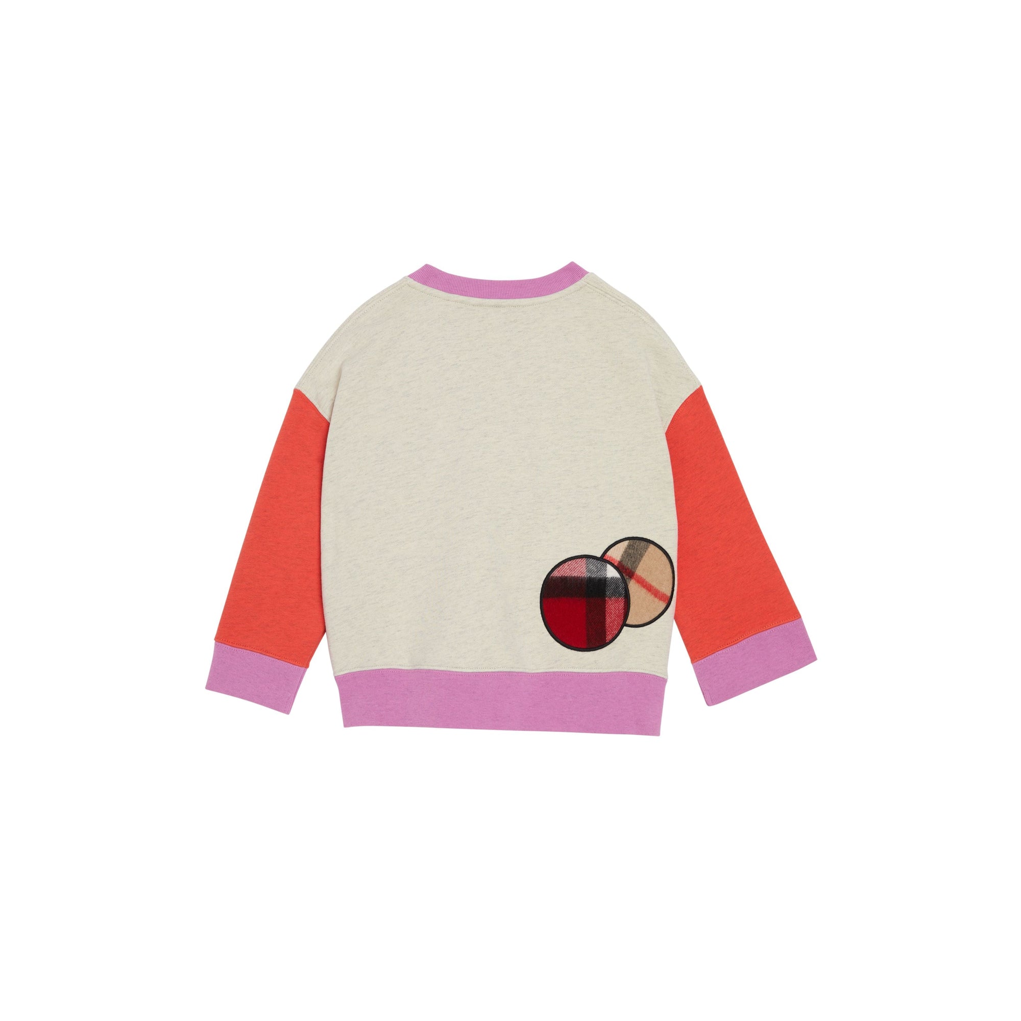 GREY MELANGE Sweat-shirt en coton avec appliqué à motif check