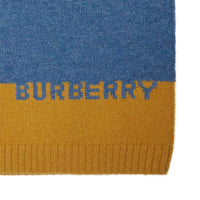 DUSTY BLUE MELANGE Pull en cachemire avec logo en intarsia