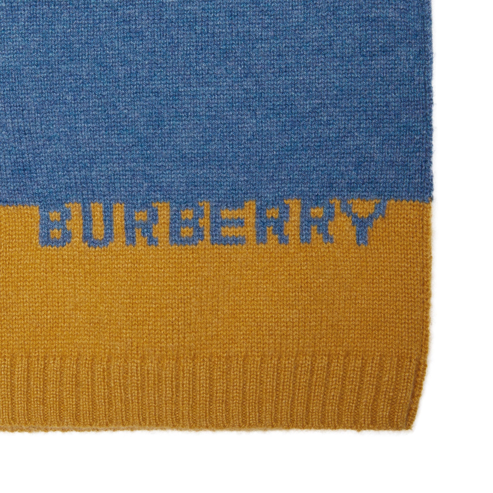 DUSTY BLUE MELANGE Pull en cachemire avec logo en intarsia