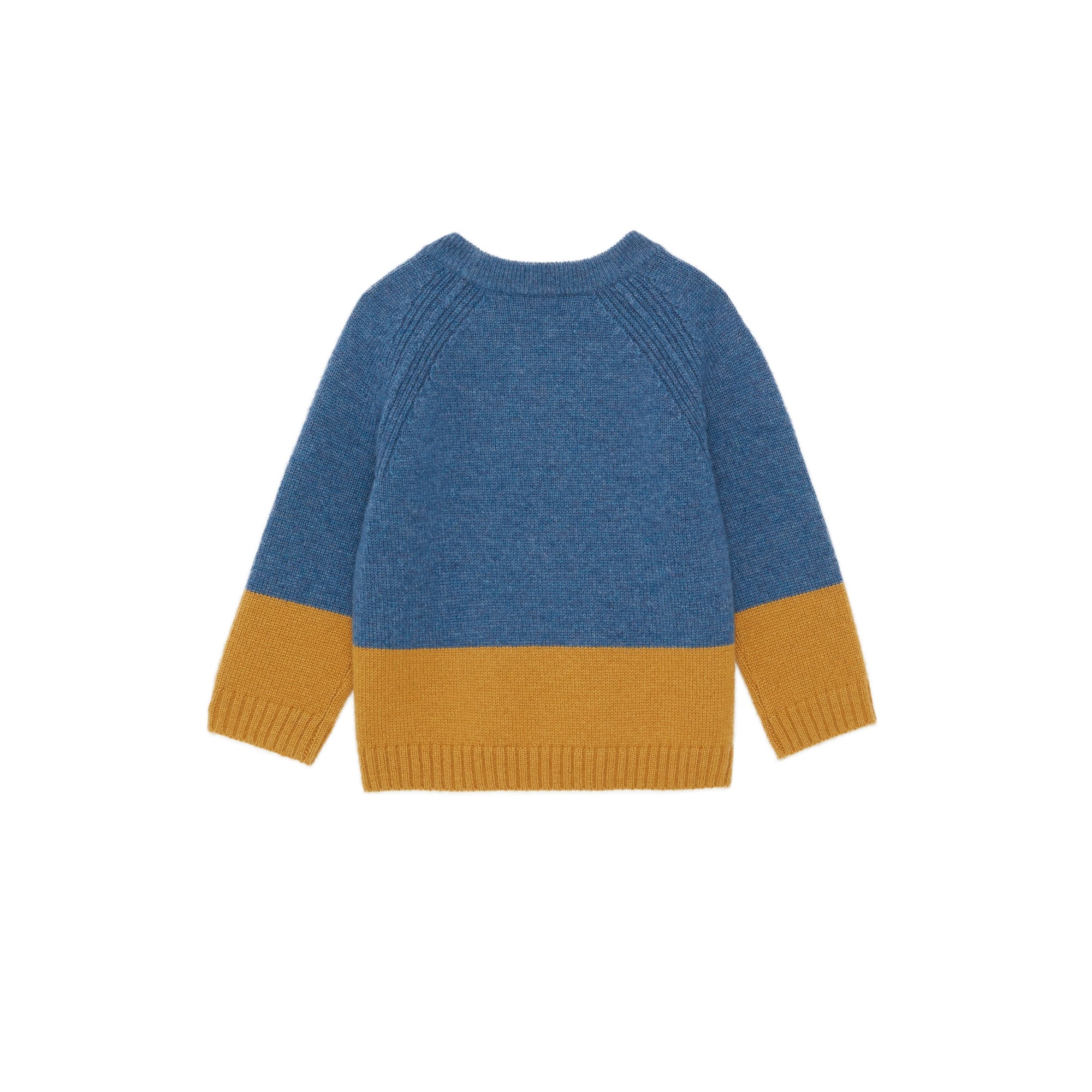 DUSTY BLUE MELANGE Pull en cachemire avec logo en intarsia