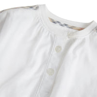 Coffret cadeau trois pièces en coton à motif check pour bébé - Blanc