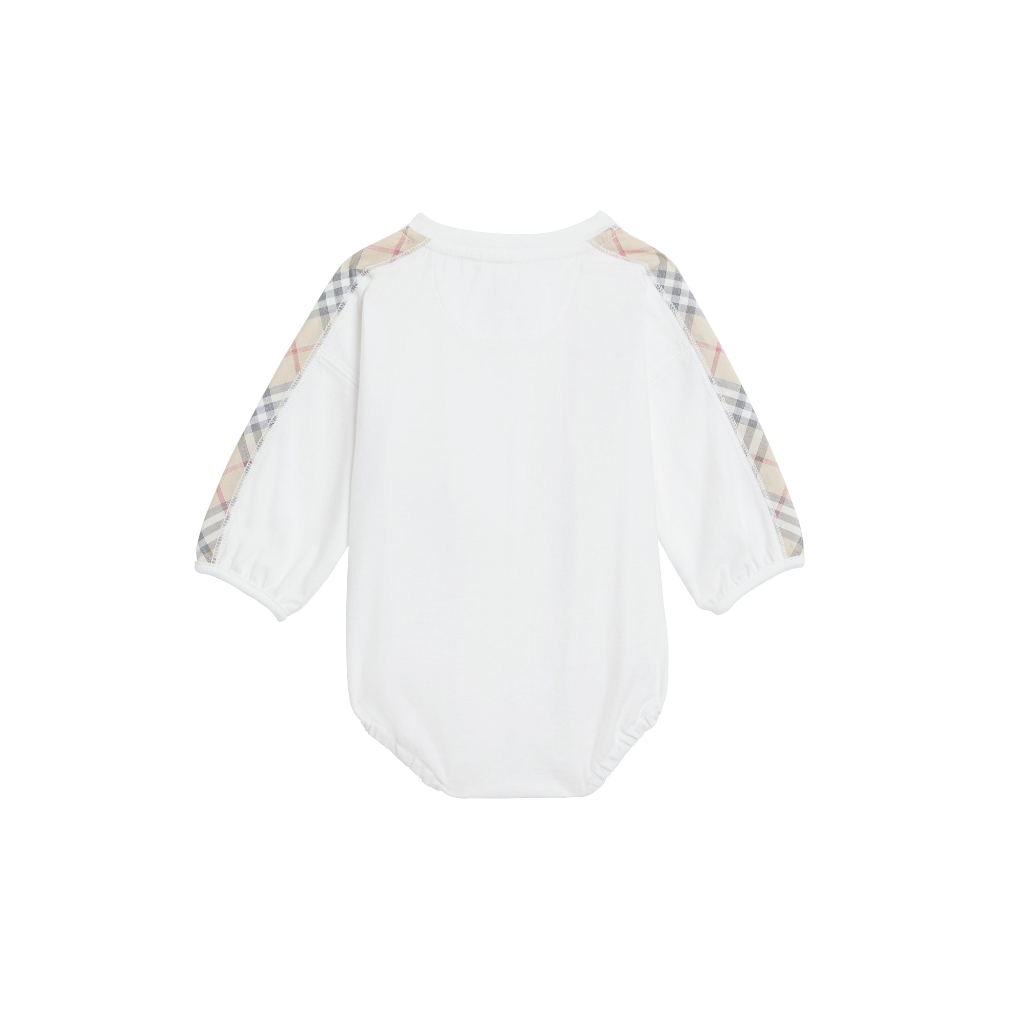 Coffret cadeau trois pièces en coton à motif check pour bébé - Blanc