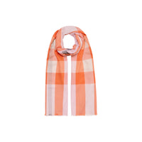 Maxi écharpe légère en cachemire check - Rose Pâle