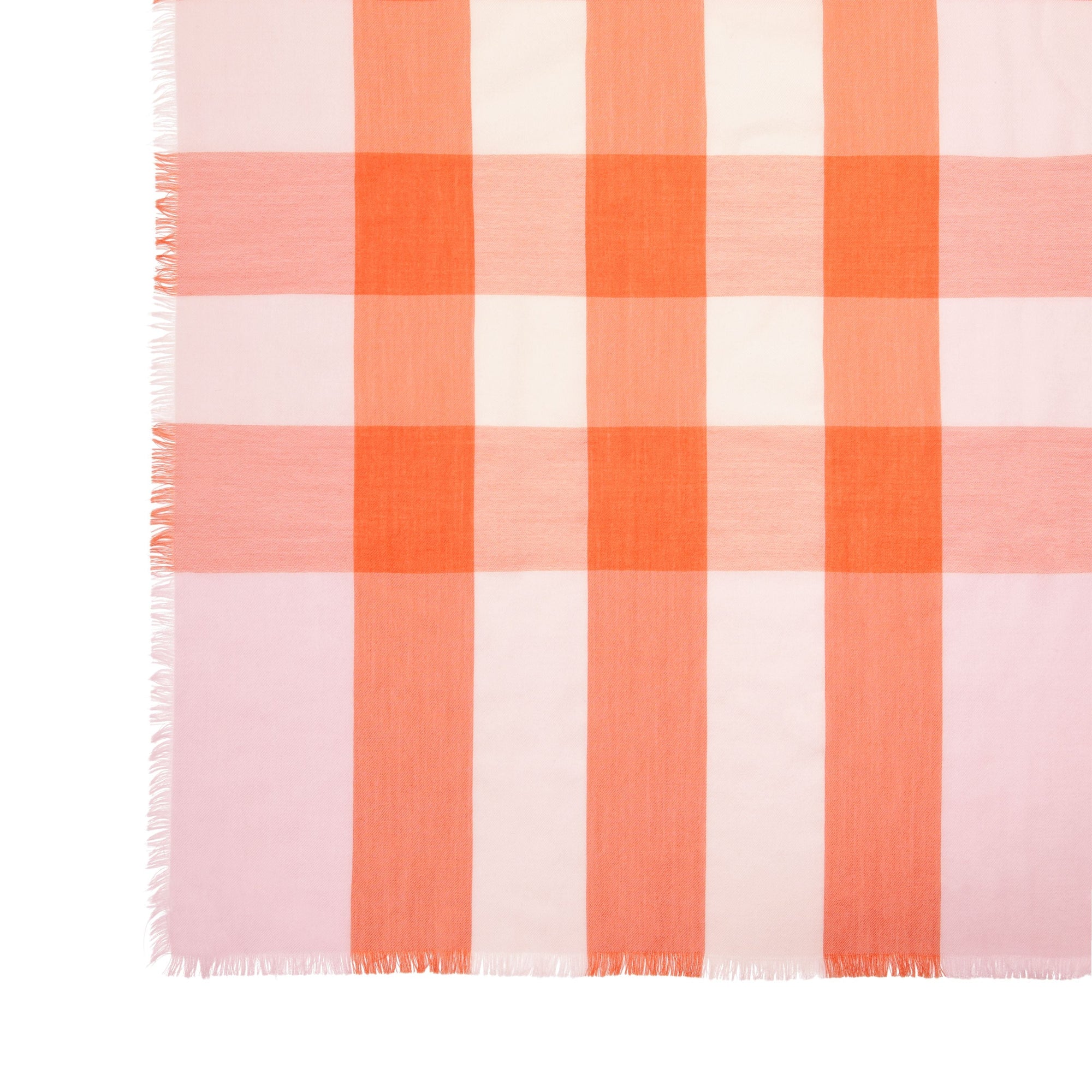 Maxi écharpe légère en cachemire check - Rose Pâle