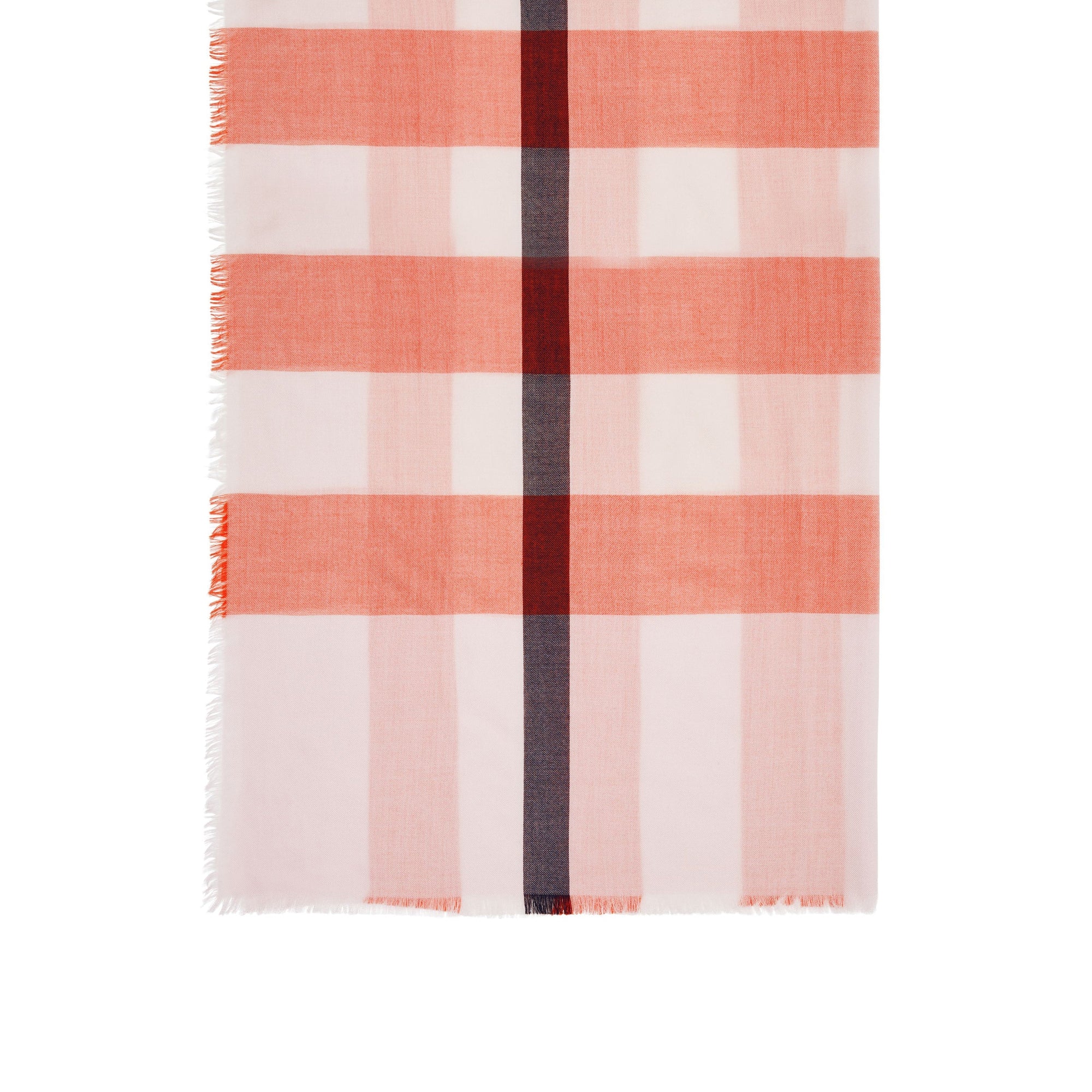 Maxi écharpe légère en cachemire check - Rose pâle