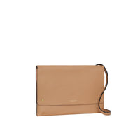 LIGHT CAMEL Sac à bandoulière en cuir à rabat