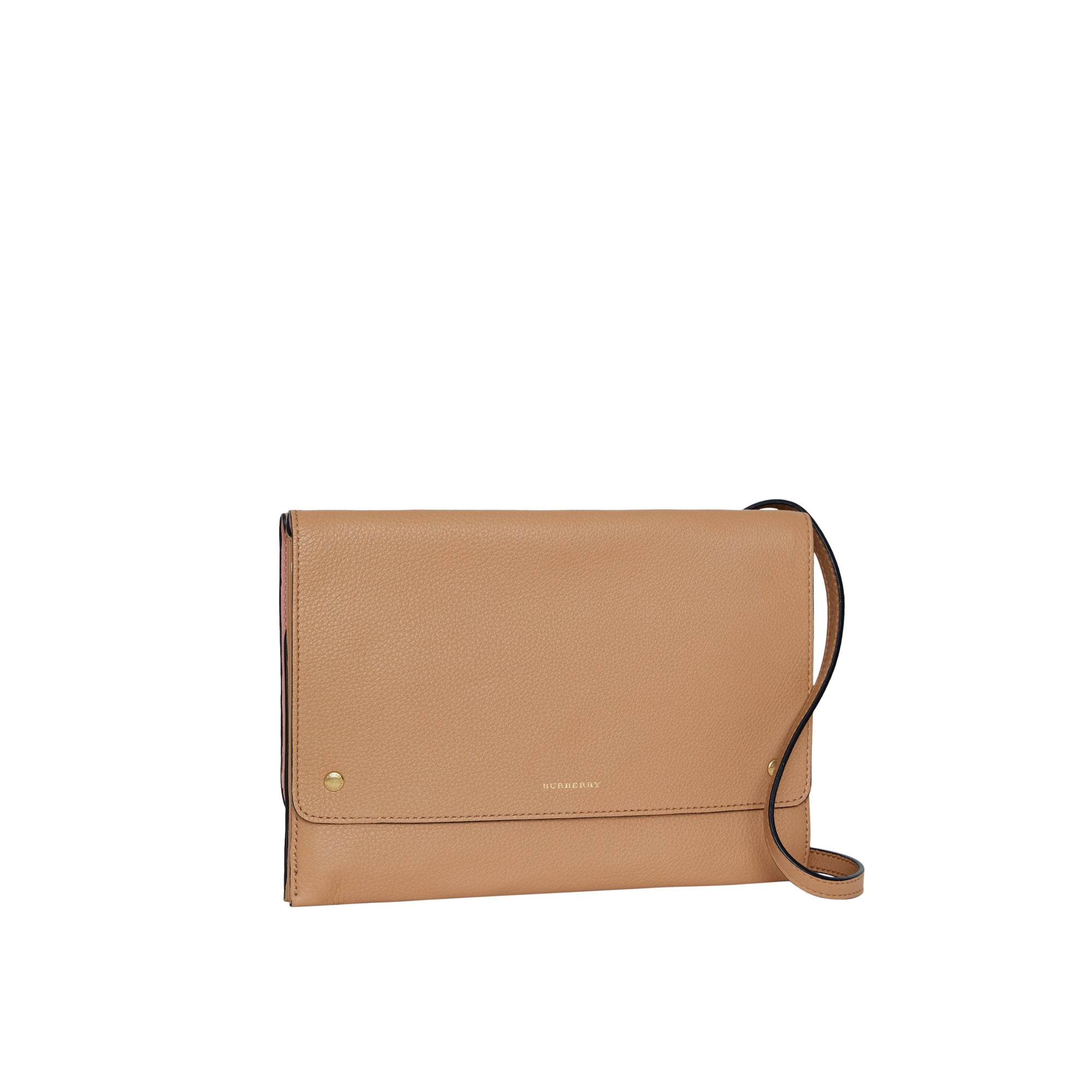 LIGHT CAMEL Sac à bandoulière en cuir à rabat