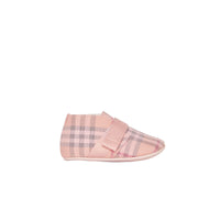 LIGHT ROSE Chaussures en cuir et coton à motif check