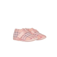 LIGHT ROSE Chaussures en cuir et coton à motif check