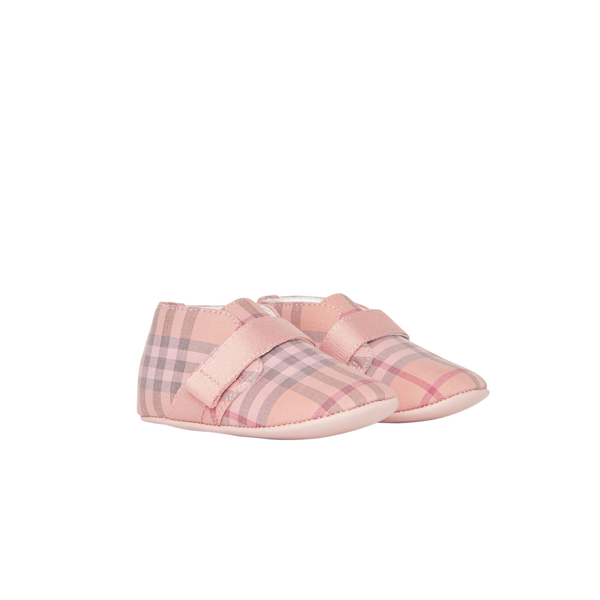 LIGHT ROSE Chaussures en cuir et coton à motif check