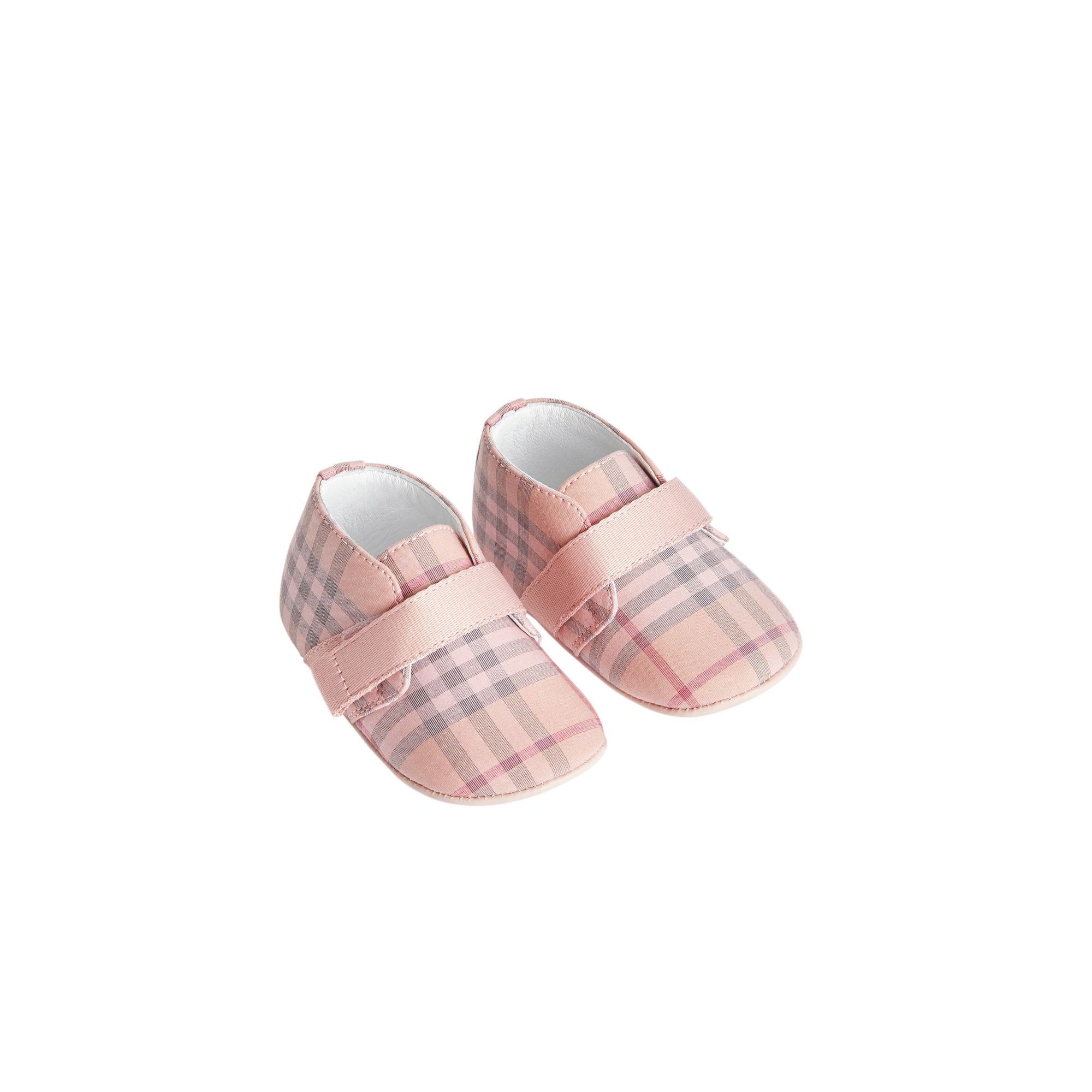 LIGHT ROSE Chaussures en cuir et coton à motif check