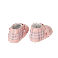 LIGHT ROSE Chaussures en cuir et coton à motif check