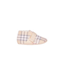 PALE STONE Chaussures en cuir et coton à motif check