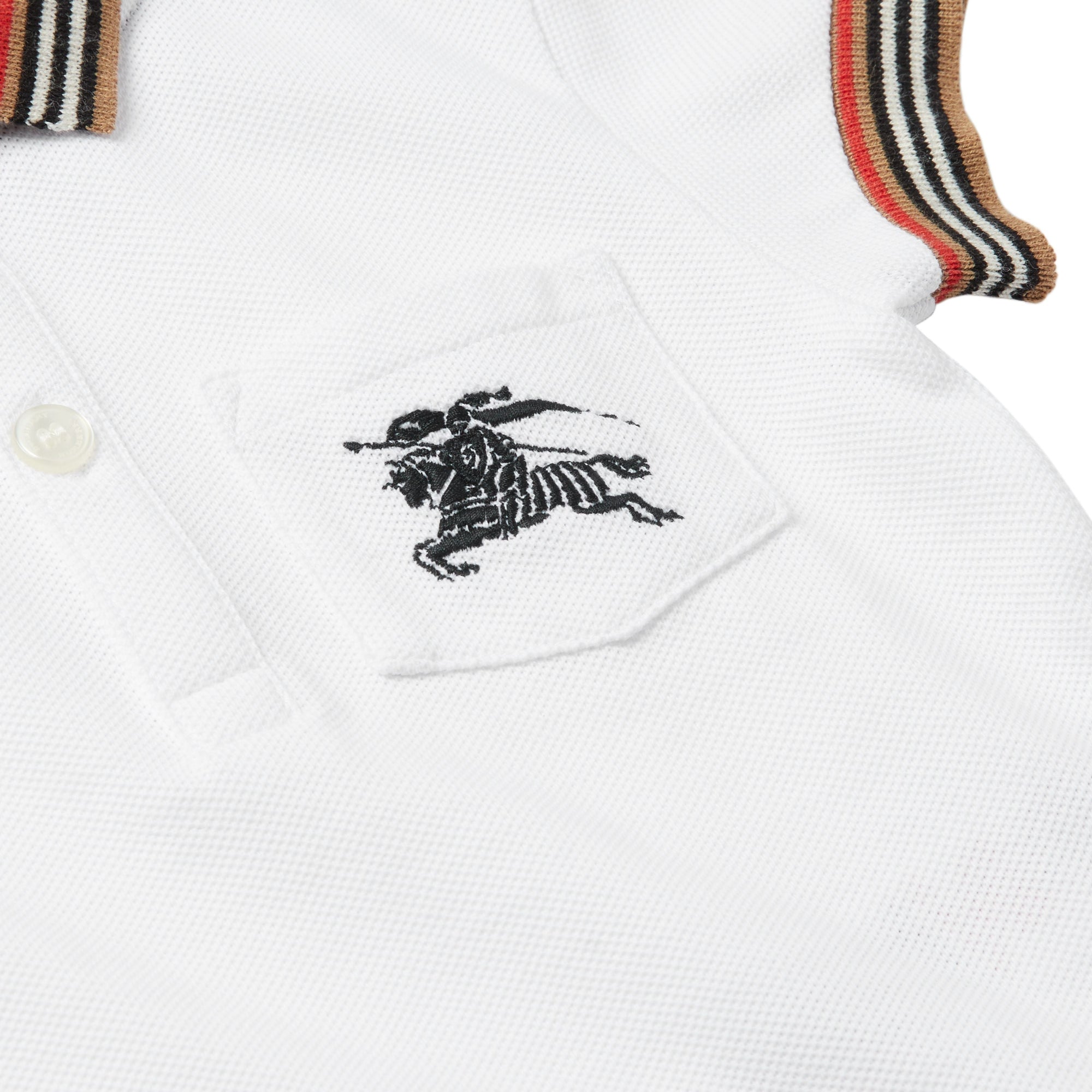 WHITE Polo en coton à rayures