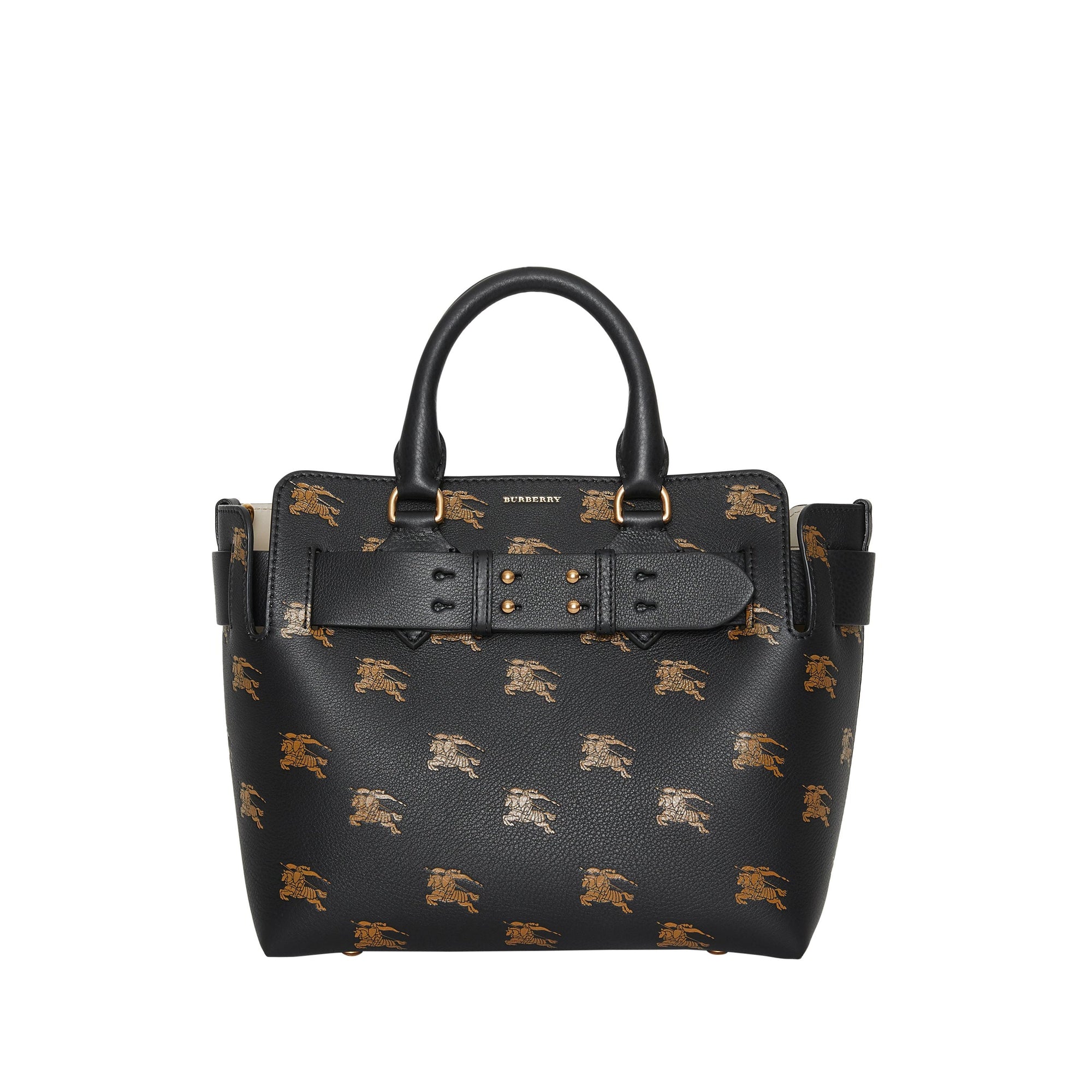 Petit sac the belt en cuir avec emblème du cavalier - Noir