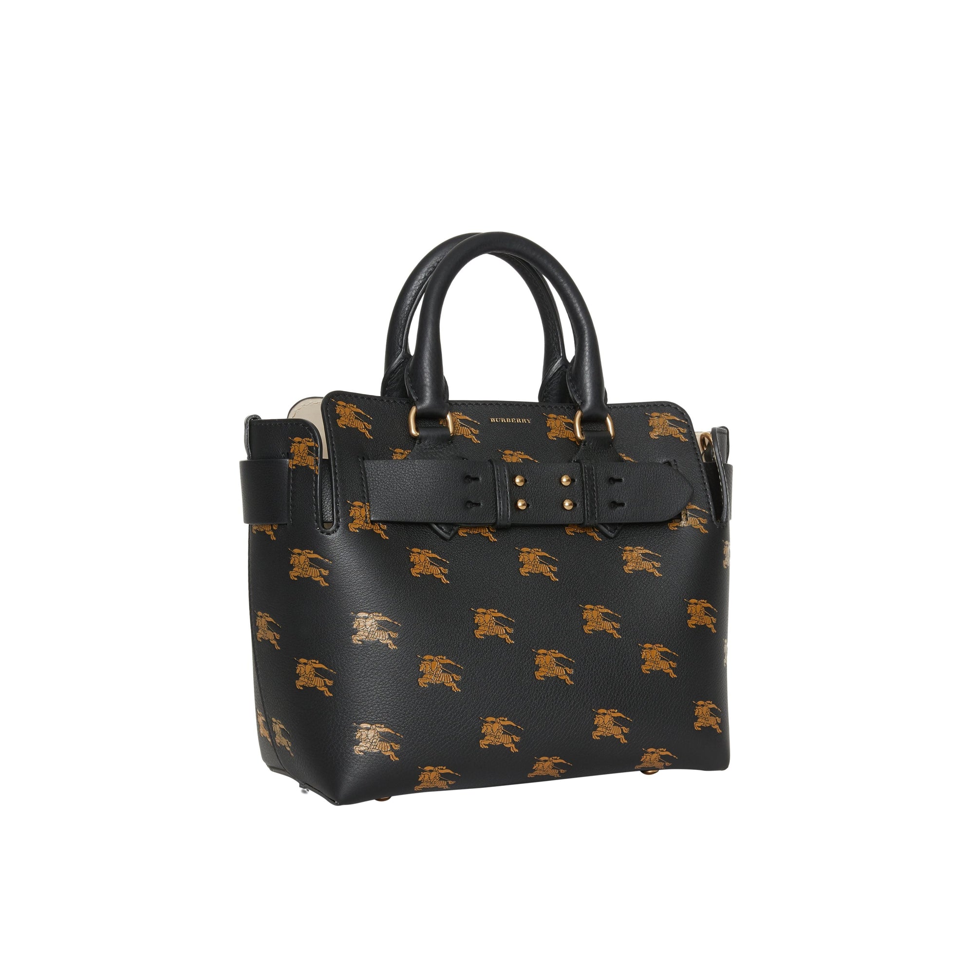 Petit sac the belt en cuir avec emblème du cavalier - Noir