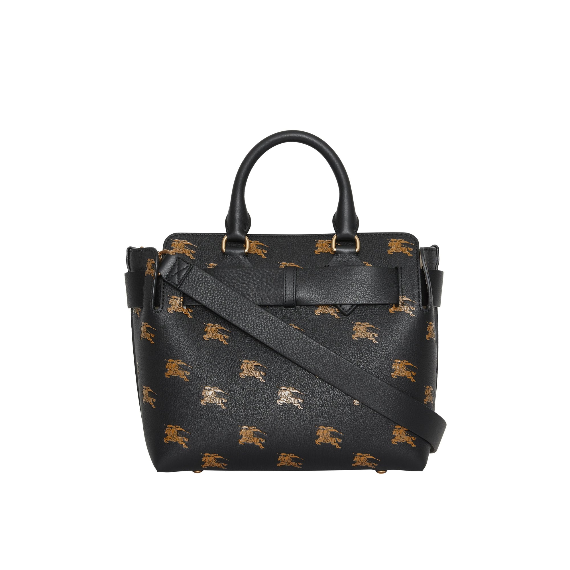 Petit sac the belt en cuir avec emblème du cavalier - Noir