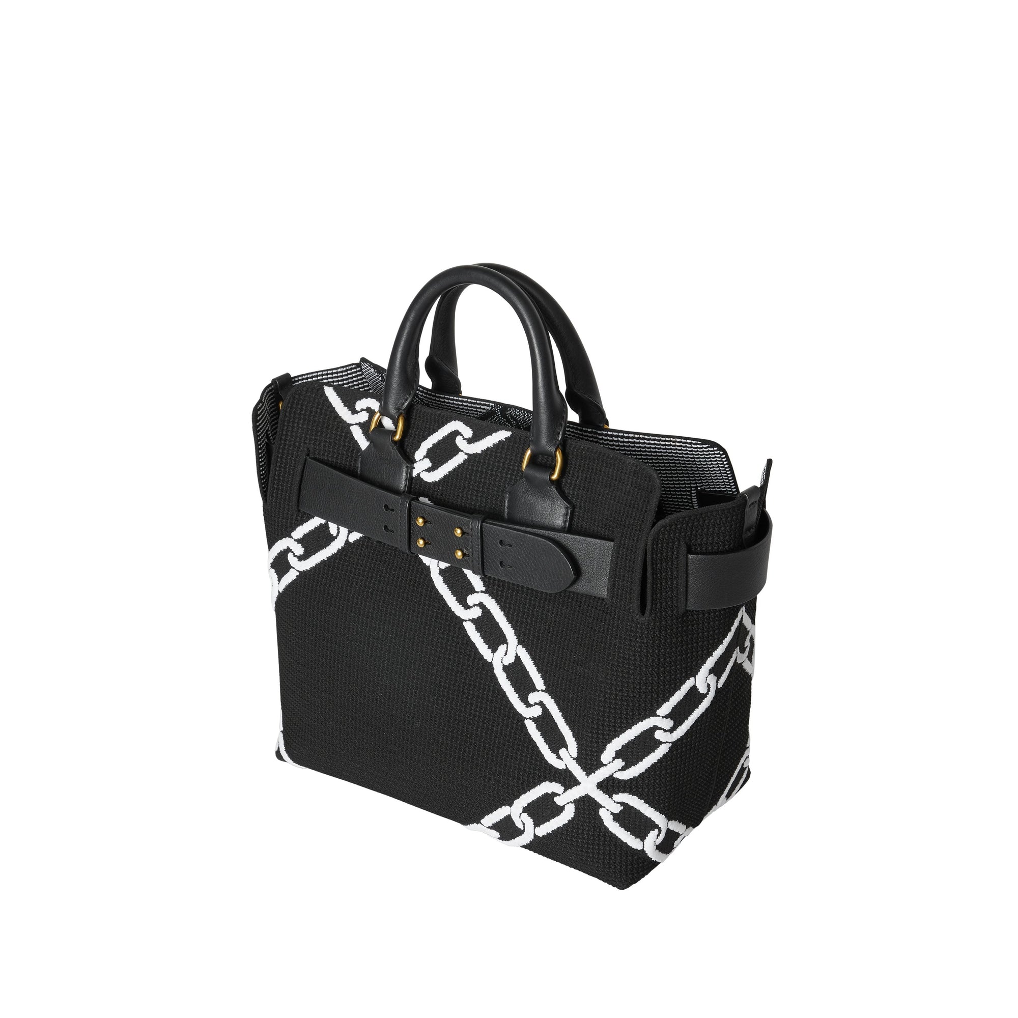 BLACK Sac The Belt moyen à motif chaîne tricoté