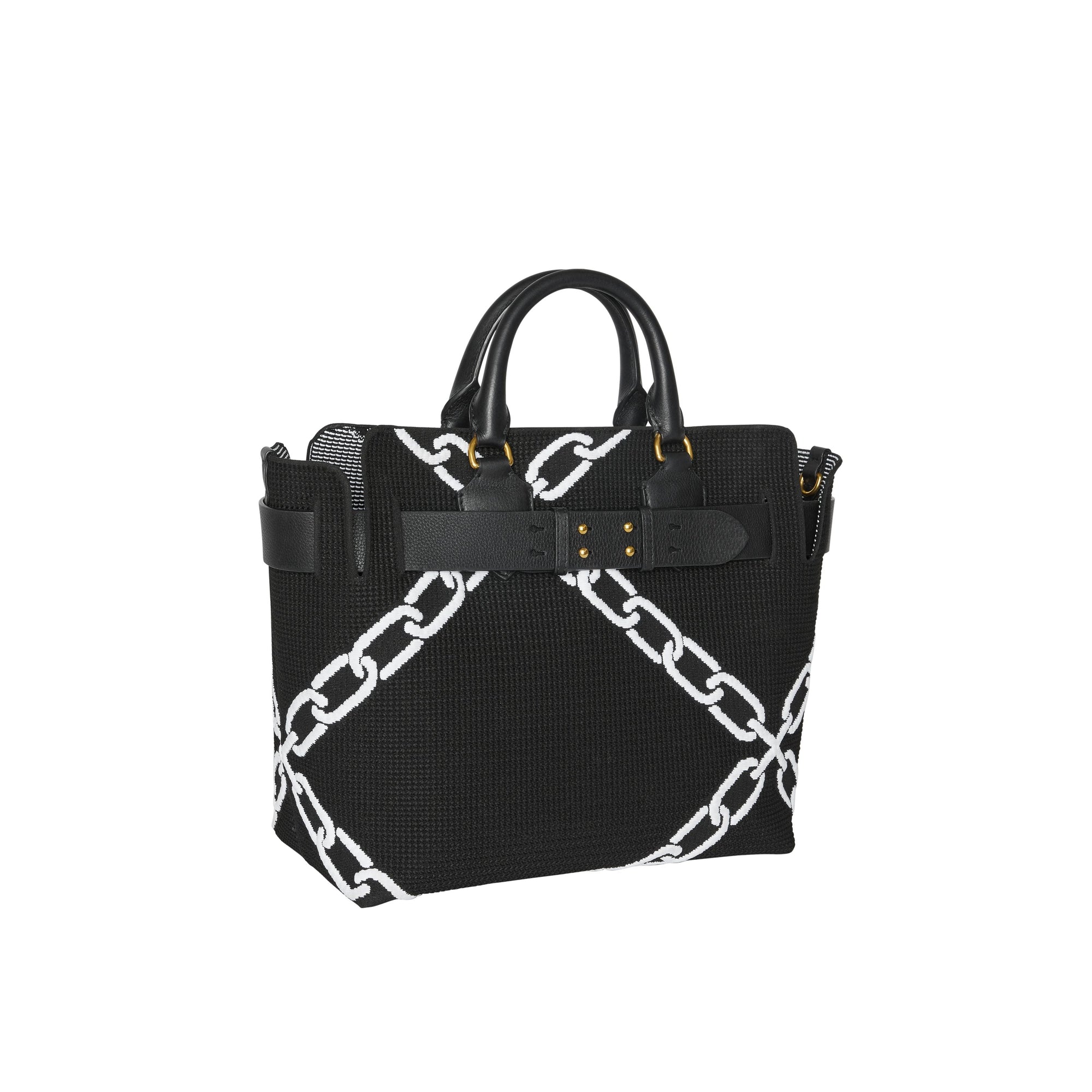 BLACK Sac The Belt moyen à motif chaîne tricoté