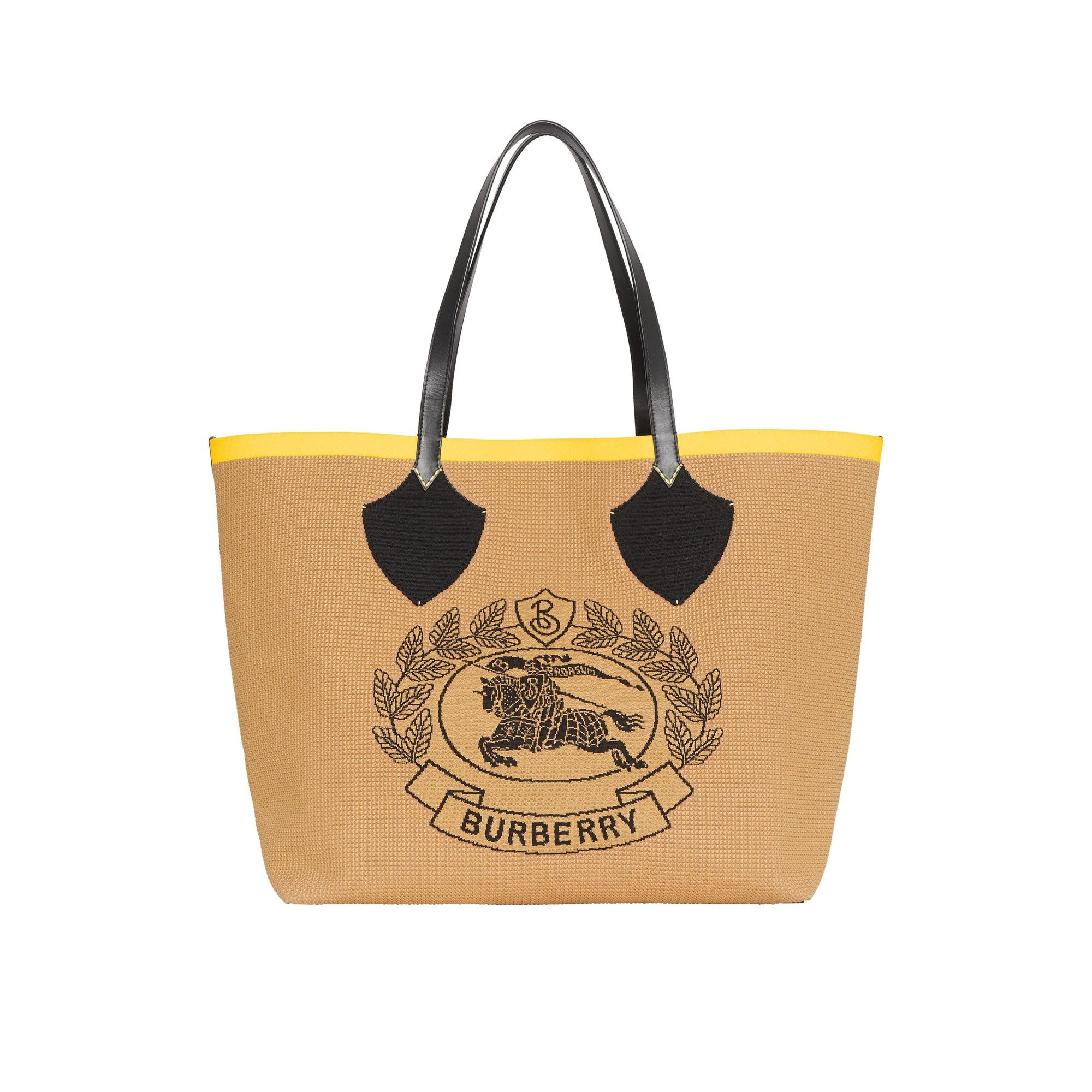 BLACK/IRIS YELLOW Sac tote The Giant avec écusson d'archive en maille