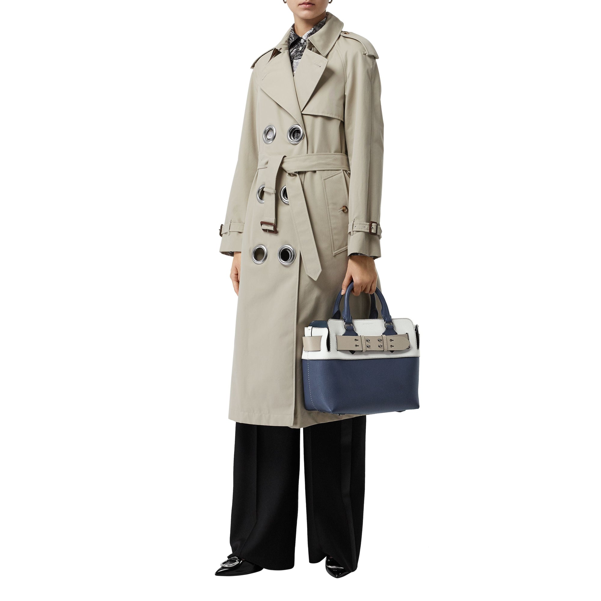 RGNCY BLUE/CHLK WHTE Petit sac The Belt en cuir à quatre couleurs