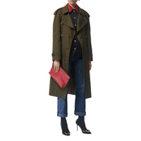CRIMSON Clutch wristlet en cuir grainé