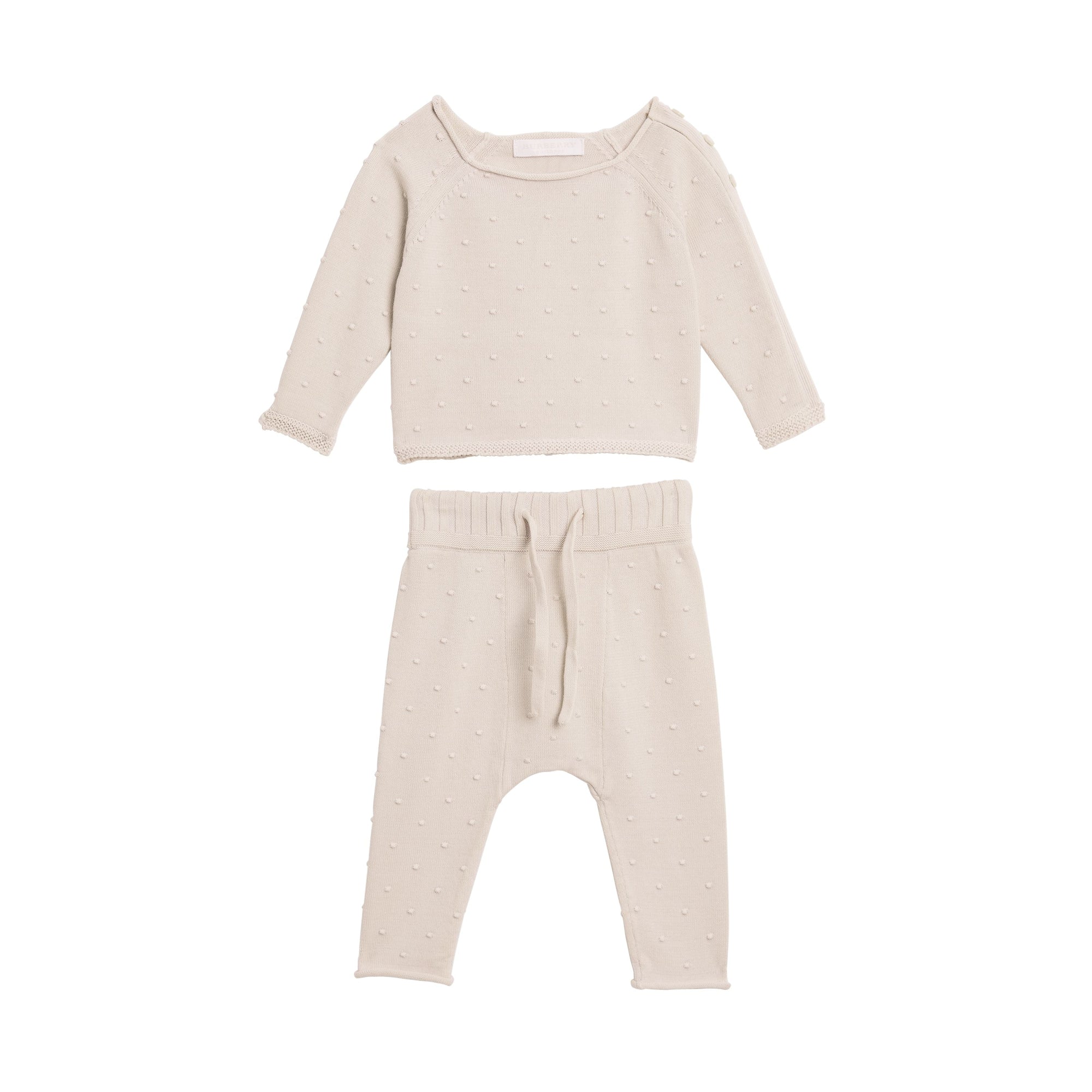 STONE Coffret cadeau deux pièces pour bébé en coton à pompons