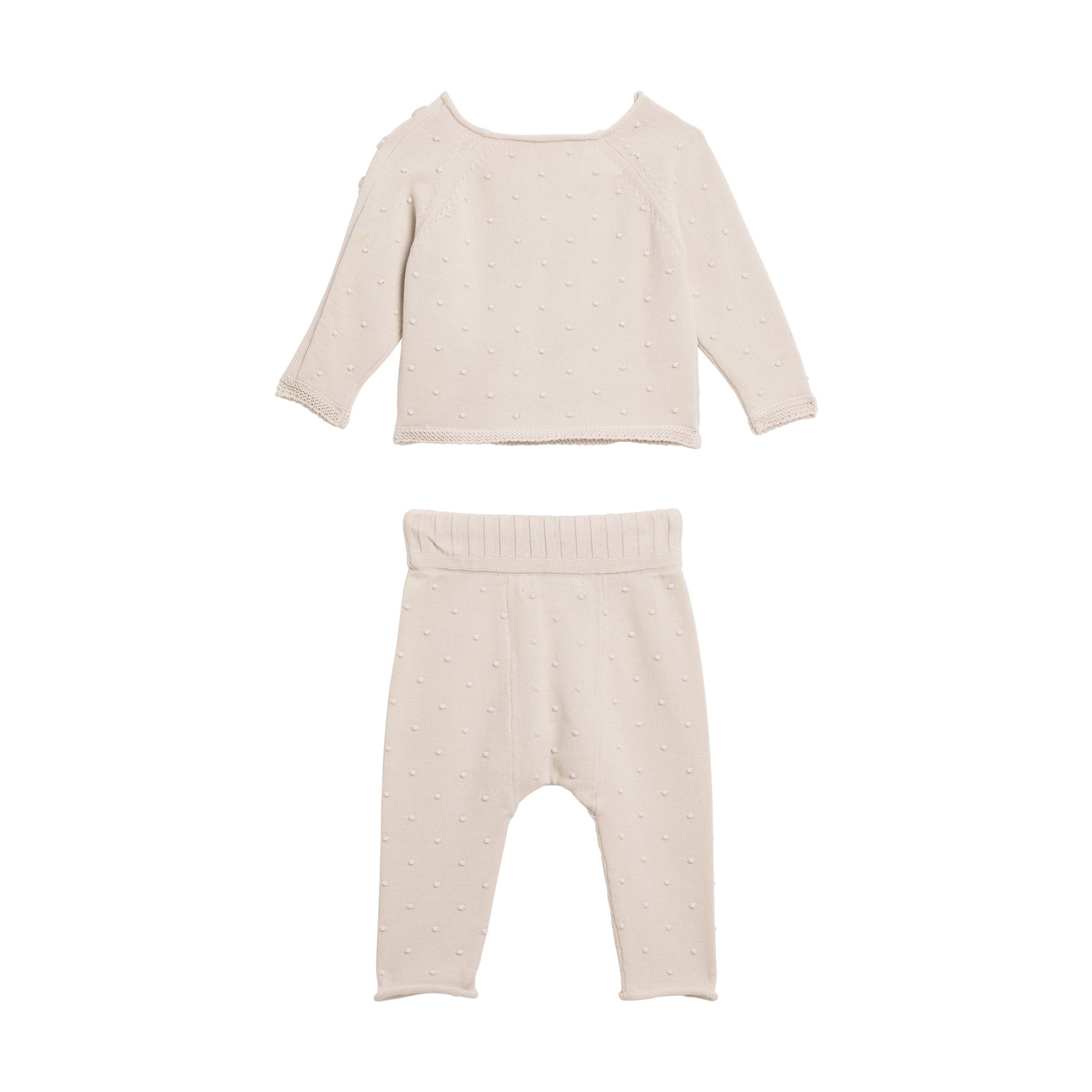 STONE Coffret cadeau deux pièces pour bébé en coton à pompons