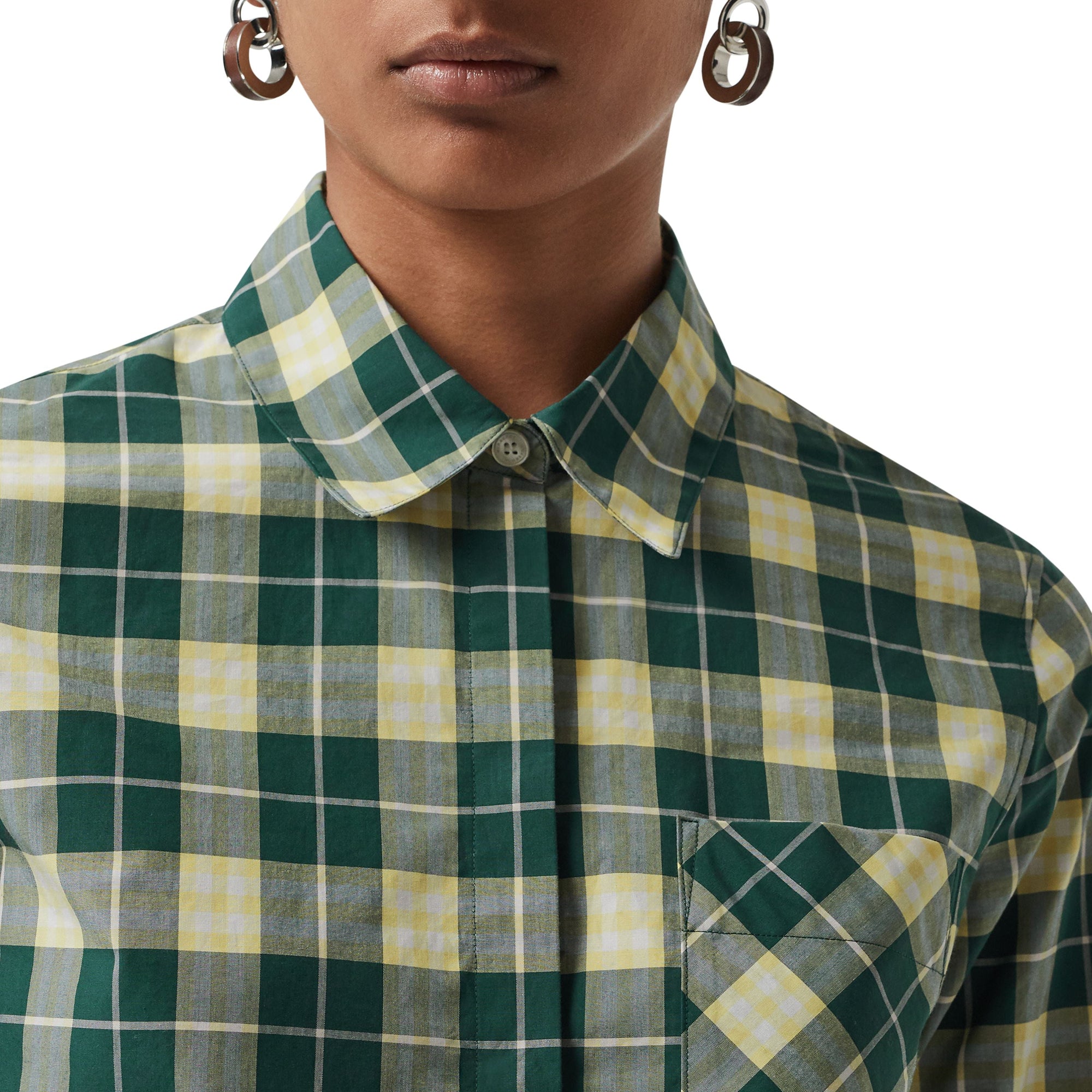 DARK CEDAR GRN IP CH Chemise en coton à motif check