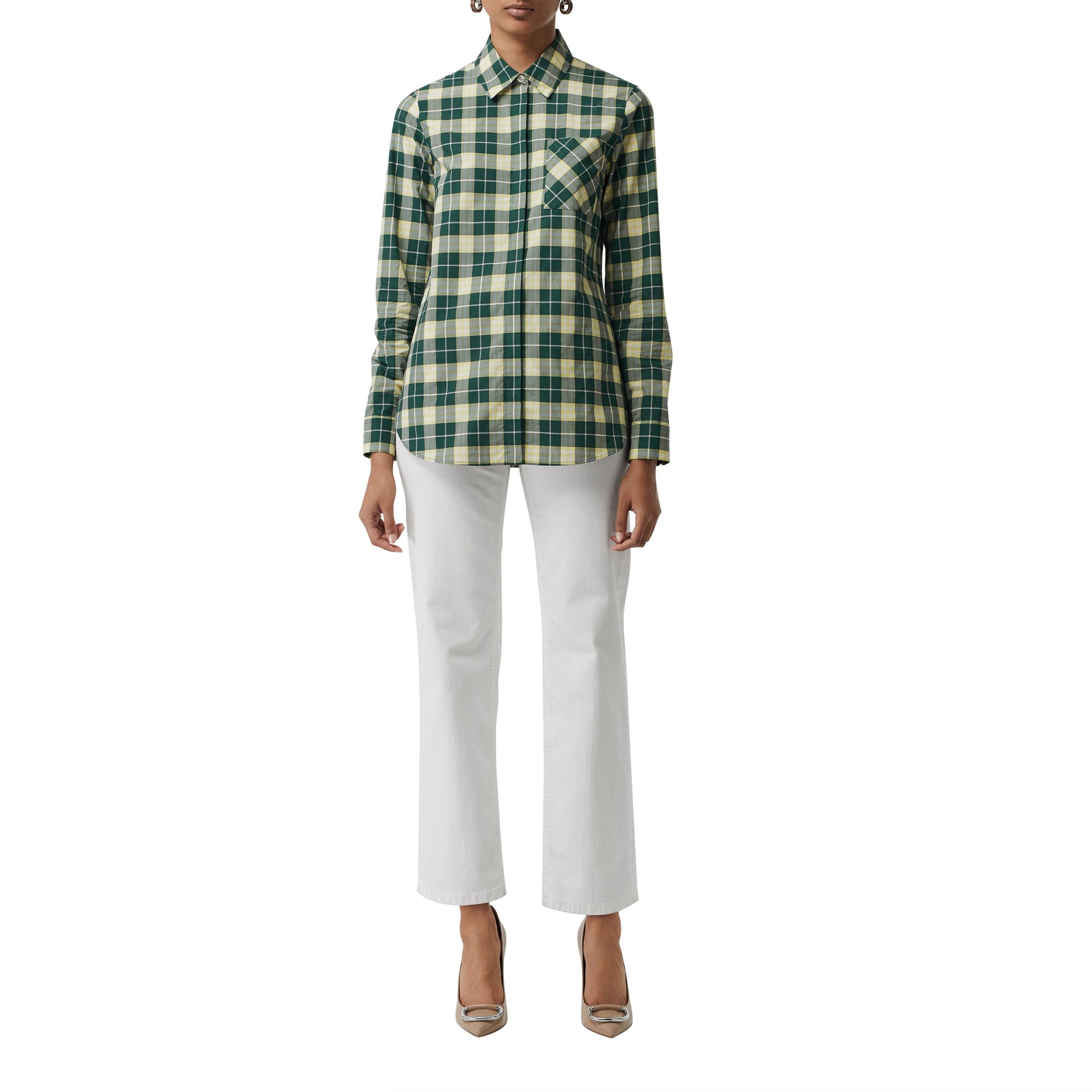 DARK CEDAR GRN IP CH Chemise en coton à motif check