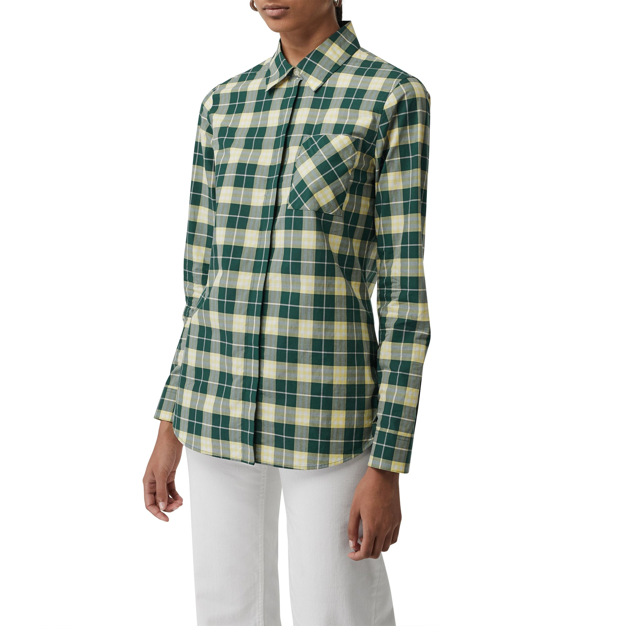 DARK CEDAR GRN IP CH Chemise en coton à motif check