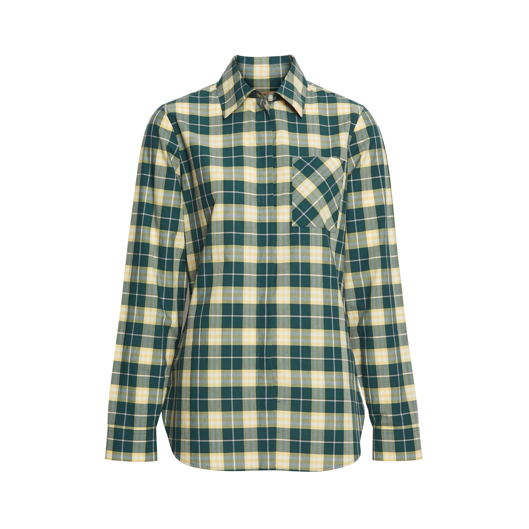 DARK CEDAR GRN IP CH Chemise en coton à motif check